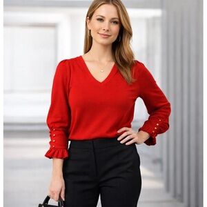 Ralph Lauren Bold Red V-Neck Sweater